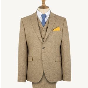 Gibson London textured tan tweed suit 2pc NWT